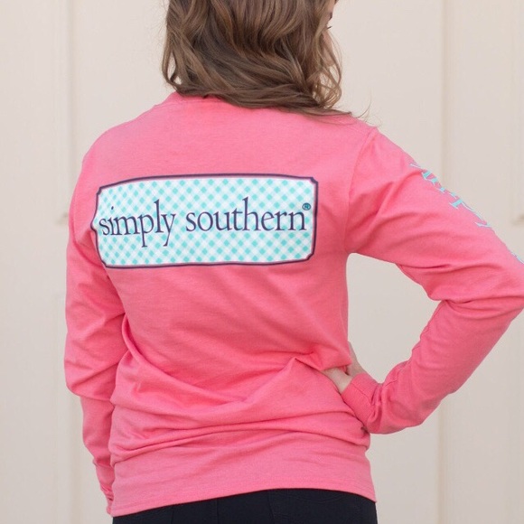 Simply Southern Tops - Pink simply southern long sleeve tee